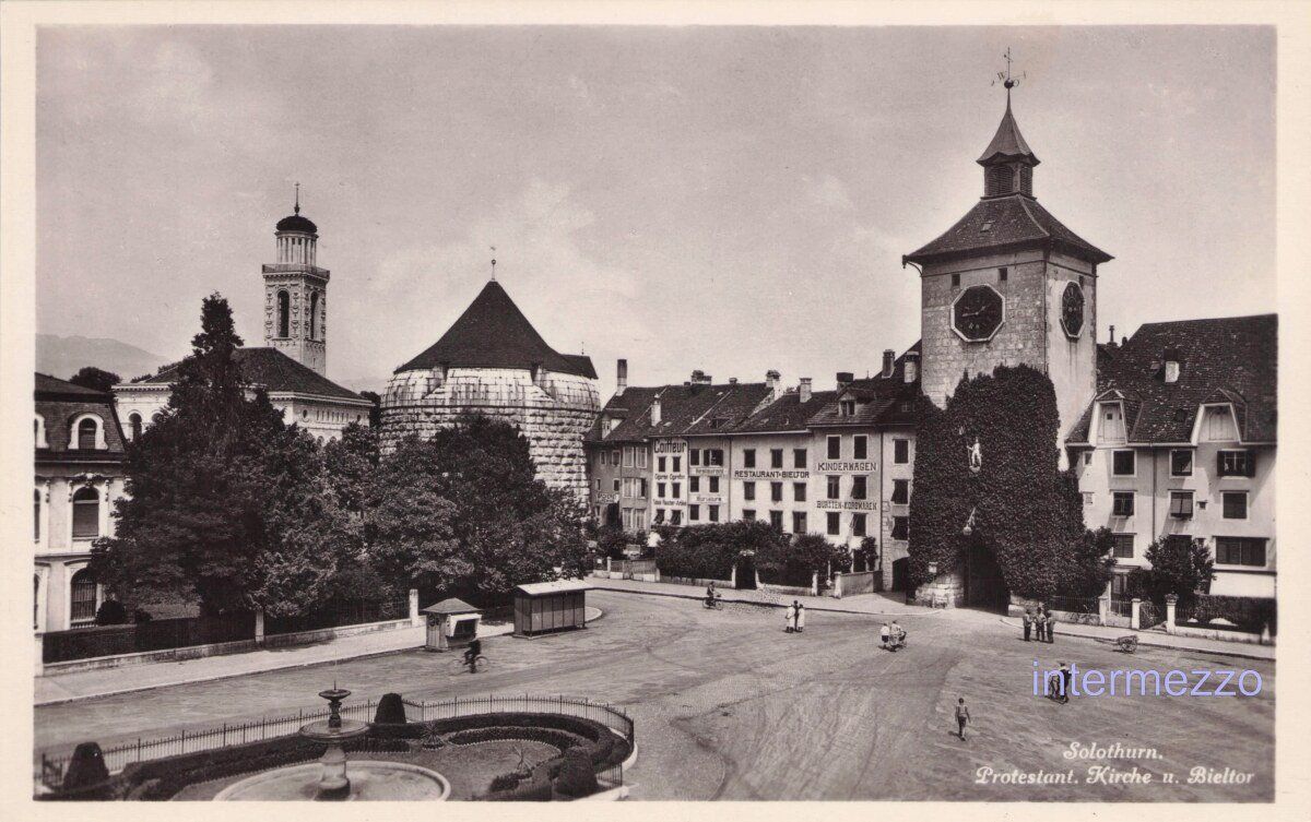 Ansichtskarten: Solothurn // Bieltor Protestantische Kirche // Sommer – Gebraucht aus Basel von intermezzo12