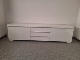 TV-Lowboard weiss mit drei Schubladen guter Zustand