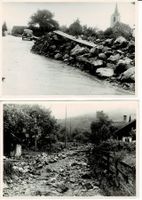 2 AK Unwetter in Sennwald? Rheintal? SG um 1930!