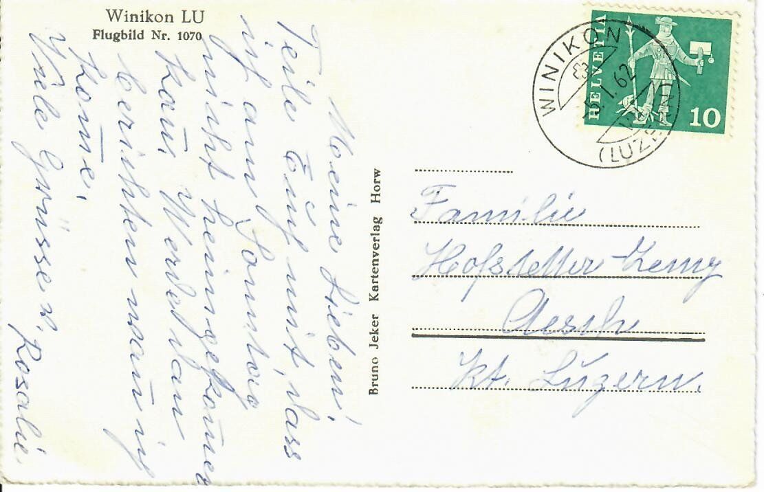 Cartoline postali: Flugaufnahme Winikon LU – Usato da Hochdorf venduto da Ziegel-16 1
