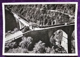 Oldtimer auPonte Oscuro Tessin Brücke mit Autos Postkarte CP