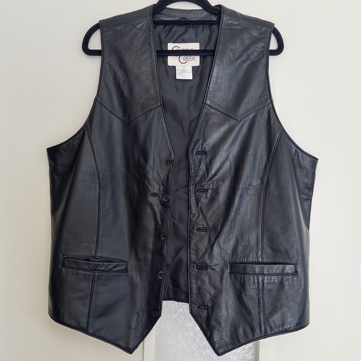 Gilet & Giacche: Cripple Creek schwarze Lederweste – Usato da Brig venduto da hanasm22