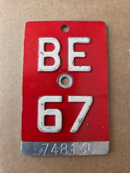 Sachs Ecriteaux: Velonummer BE 67 plaque velo – D'occasion à Schenkon par Uhu007