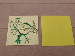Grusskarte handgemalt mit Couvert 15 cm X 15 cm