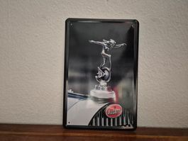 Blechschild Bugatti Kühlergrill Figur Werkstatt Schild Blech