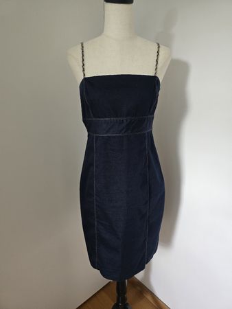 Zara Basic Denim Minikleid Gr. L – Dunkelblau