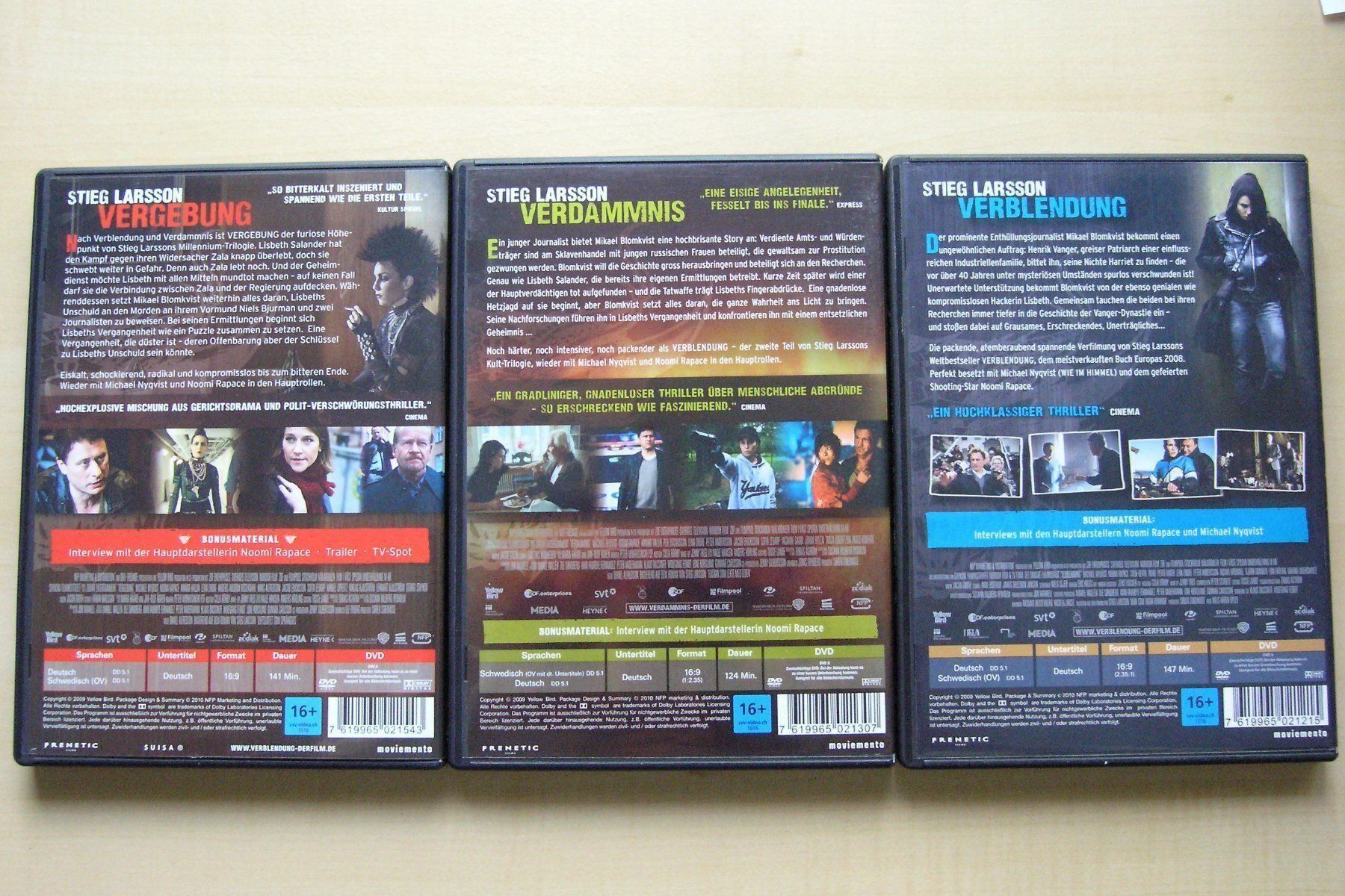 Alle DVDs: Millenium (Trilogie) Stieg Larsson  > Deutsch & Schwedisch < – Gebraucht aus St. Gallen von elk2020 5