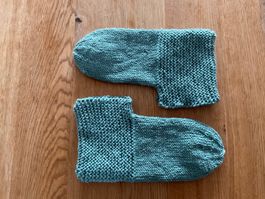 Handgestrickte Bettsocken Mintgrün Gr.41/42
