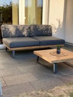 Gartenlounge Set Massivholz Eiche mit Metall - TOP Zustand!