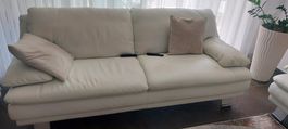Weisse Leder Sitzgruppe 2er und 3er