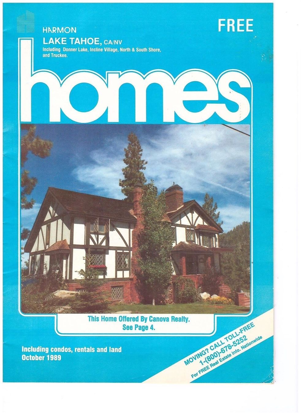 Zeitschriften & Magazine: homes 1989 - Lake Tahoe – Gebraucht aus Nunningen von mercury-for-books