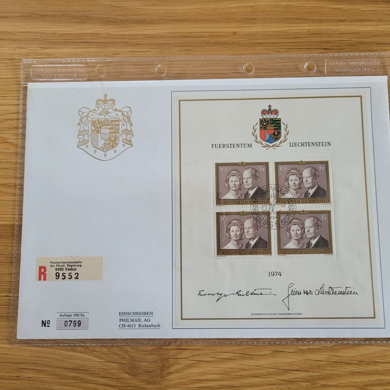 Alle Briefmarken: FDC Grossbrief 1974 Vaduz – Gebraucht aus Biel/Bienne von Destockweb