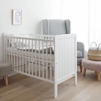 White baby bed with premium mattress 120x60
