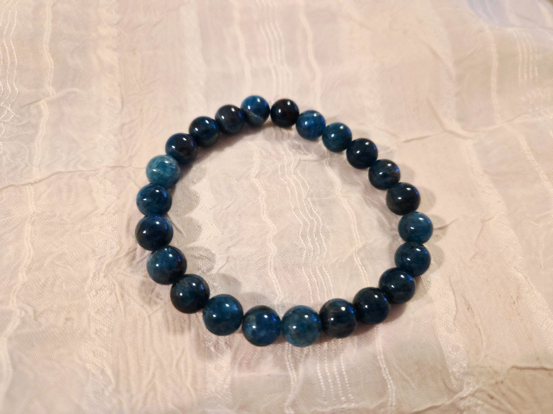 Bracciali & Braccialetti: Apatit Edelstein Armband Elastisch – Nuovo e nell'imballaggio originale da Dietikon venduto da Eleda 1