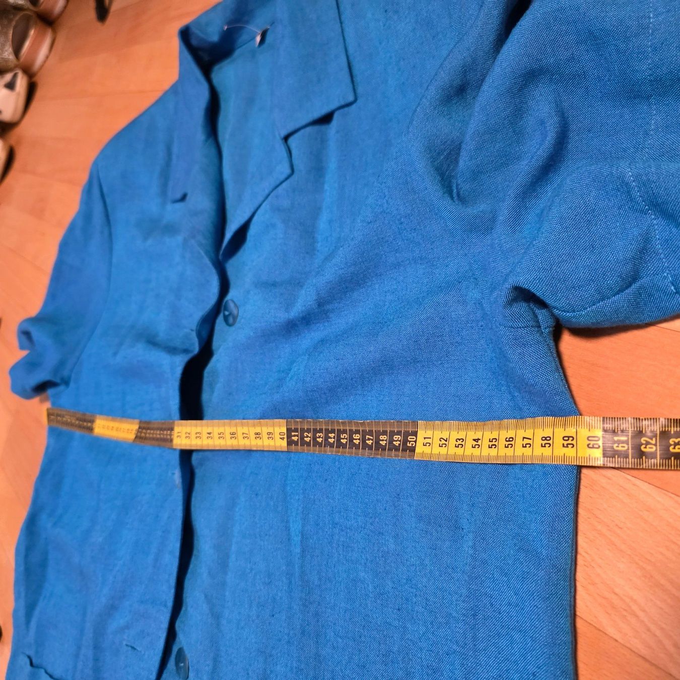 Camicette: Vintage blaue Bluse oversized mit Schulterpolstern – Usato da Wald ZH venduto da CapLux 8