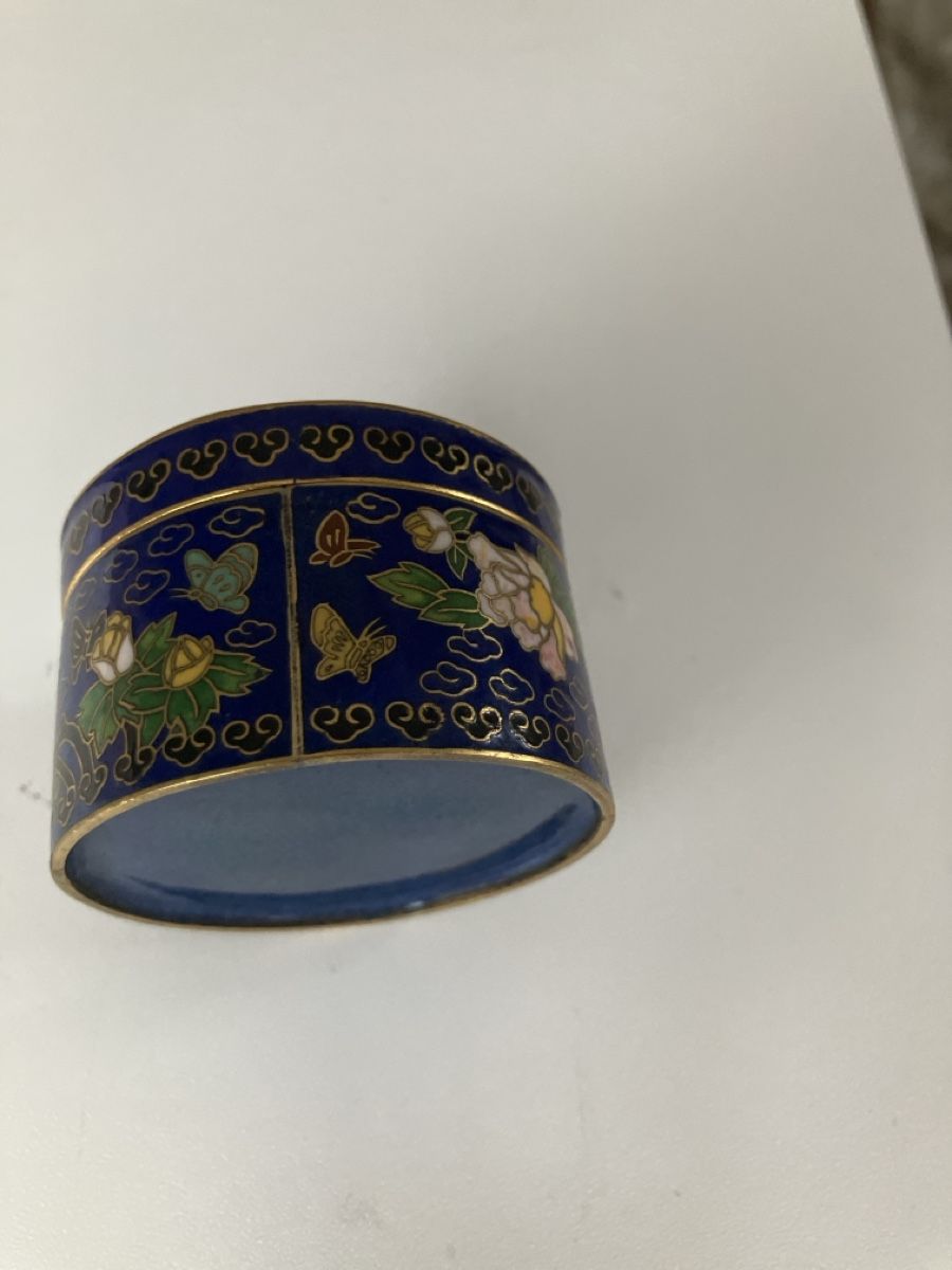 Dosen: Antike Cloisonné Dose mit Spiegel, Vintage Schmuckdose – Gebraucht aus Niederglatt ZH von nieser 2