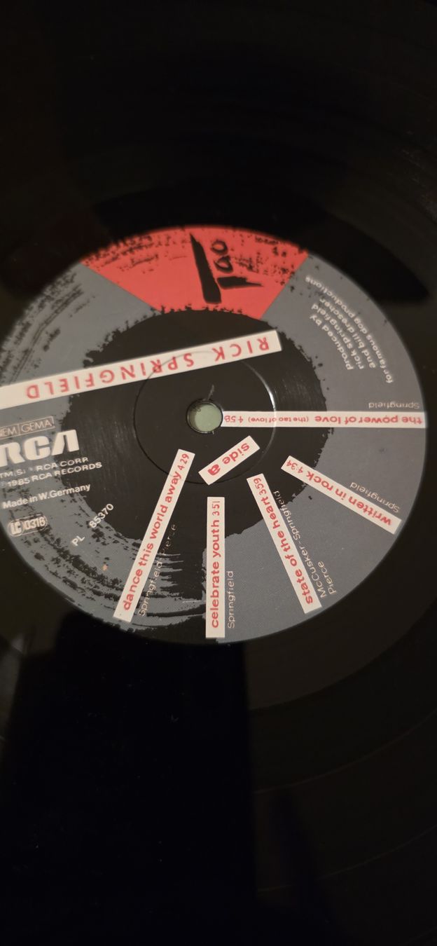 Dischi in vinile: Rick Springfield - Tao  1985 Vg,Vg – Usato da Yvonand venduto da RF-VINYL 2