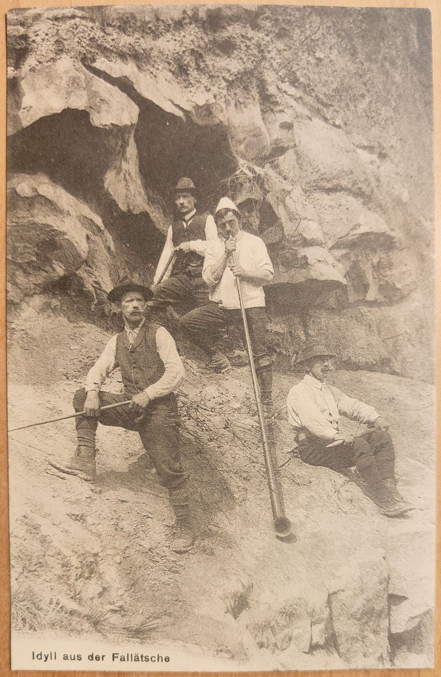 Cartoline postali: Idyll aus der Fallätsche um 1910, Gemeinde Leimbach – Usato da St. Erhard venduto da Chaeferli6