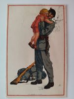 Schweizer Soldat mit Kind - Seltene, dat. ambulant 1906