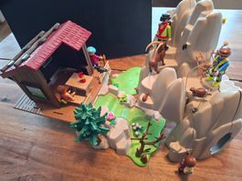 Playmobil Kletterwand mit Alphütte
