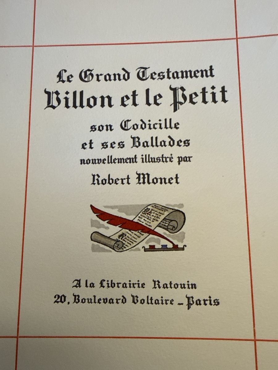 Bücher: François VILLON , ses œuvres  Illustrations de MONET – Gebraucht aus Schmitten FR von Hohezelg 4