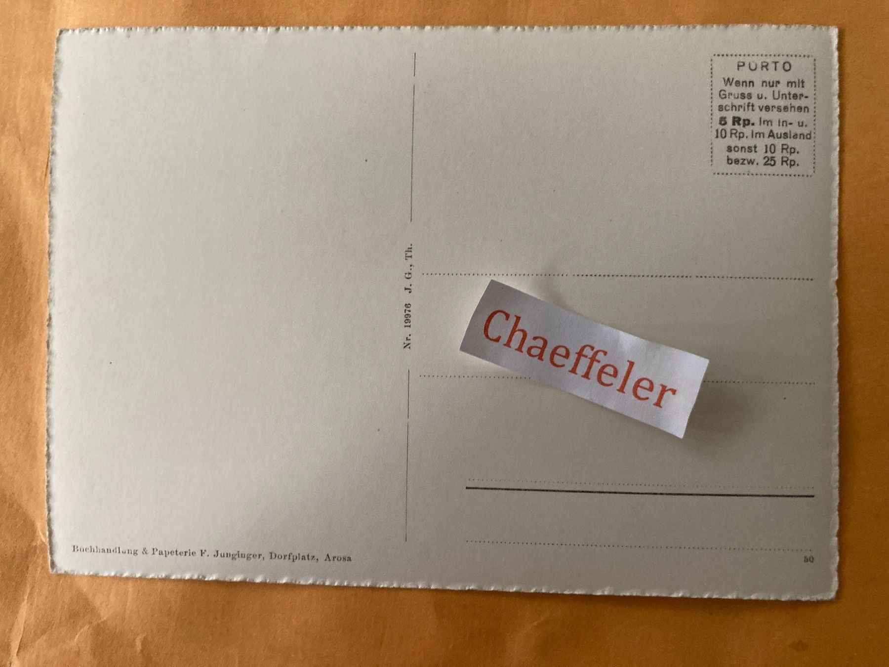 Cartes postales: Inner - Arosa – D'occasion à Zürich par Chaeffeler 1