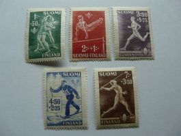 Finnland 1945; Sportspiele 5 Werte Ungestempelt