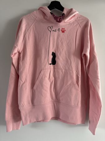 Rosa Hoodie mit Katze
