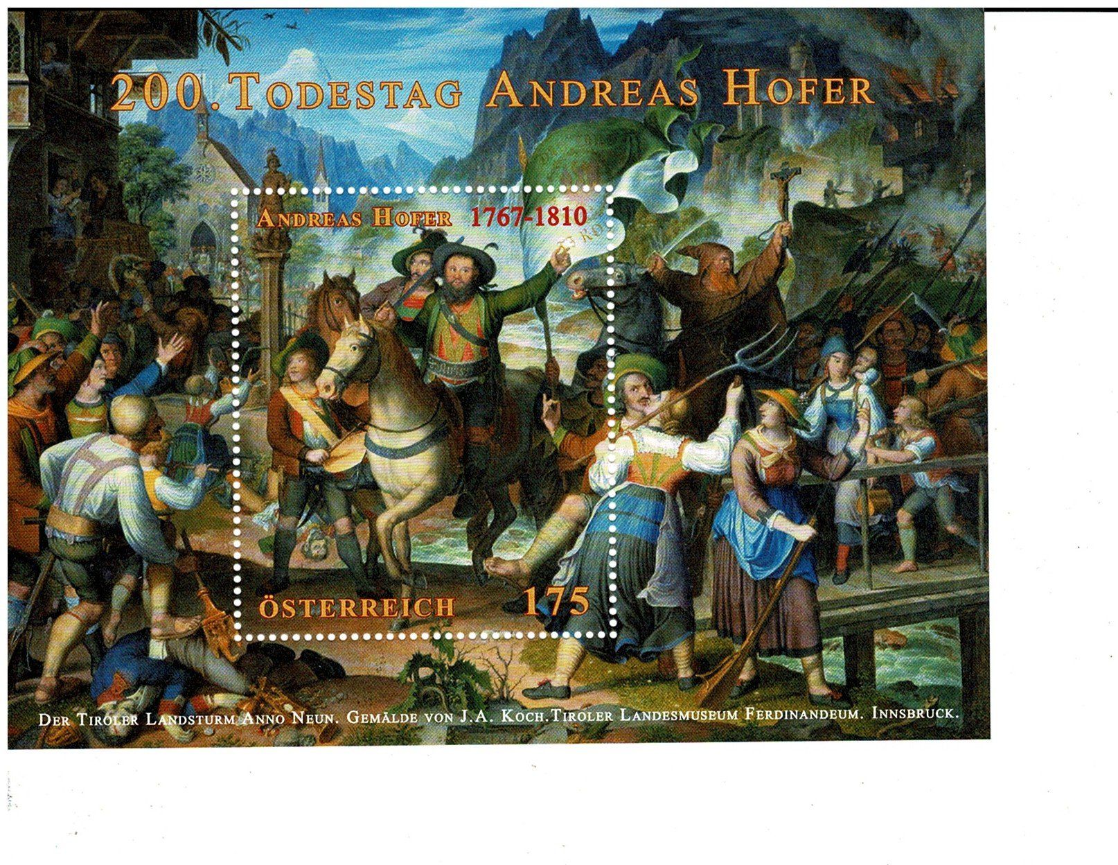 Tutti i francobolli: Andreas Hofer 1 KB ** – Nuovo (secondo la descrizione) da Lausanne venduto da Whorvath