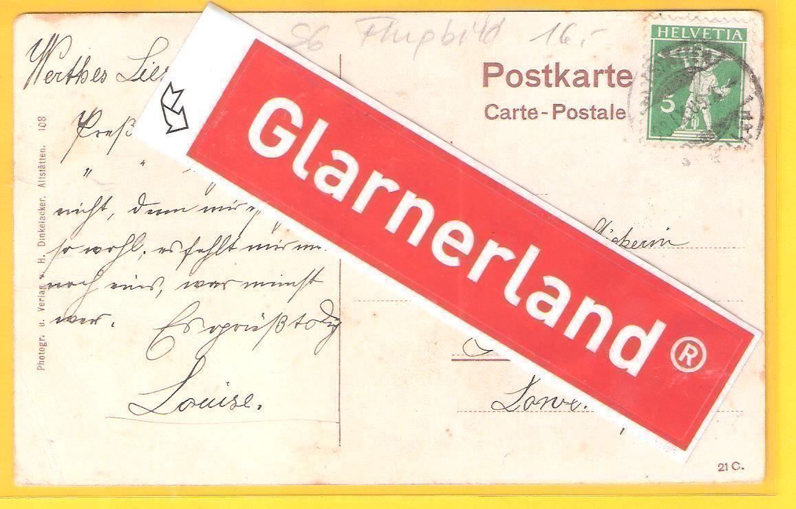 Cartoline postali: 23.9.1909 Flugbildlitho Altstätten Dorf – Usato da Zürich venduto da Hagliweg 1
