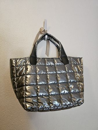 Vee Collective Shopper Tasche metallic grau neu mit Pochette