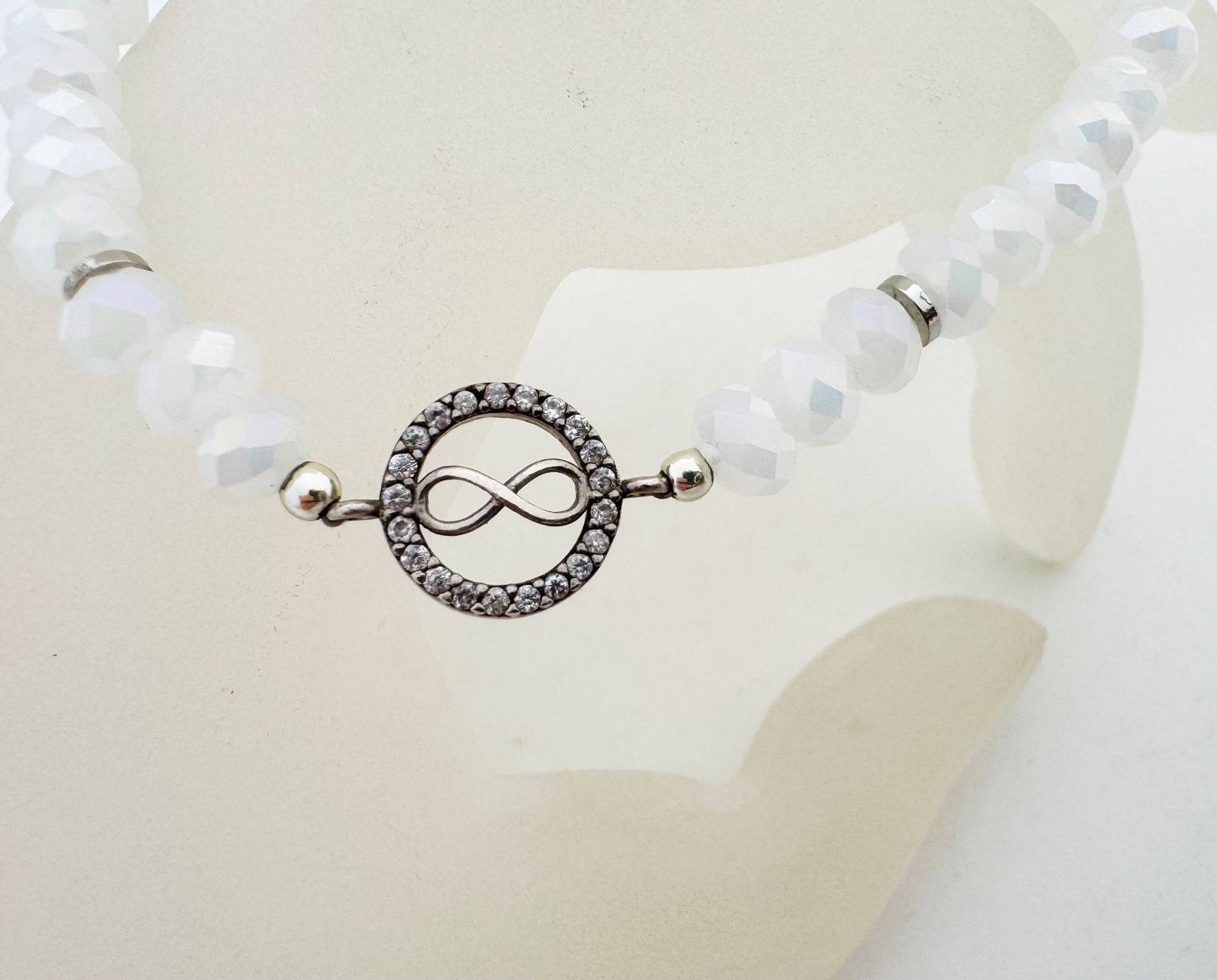 Armbänder & -reifen: Elastisches Infinity Armband Sterling Silber, Handmade Weiss – Neu (gemäss Beschreibung) aus Goldach von byBigo 2