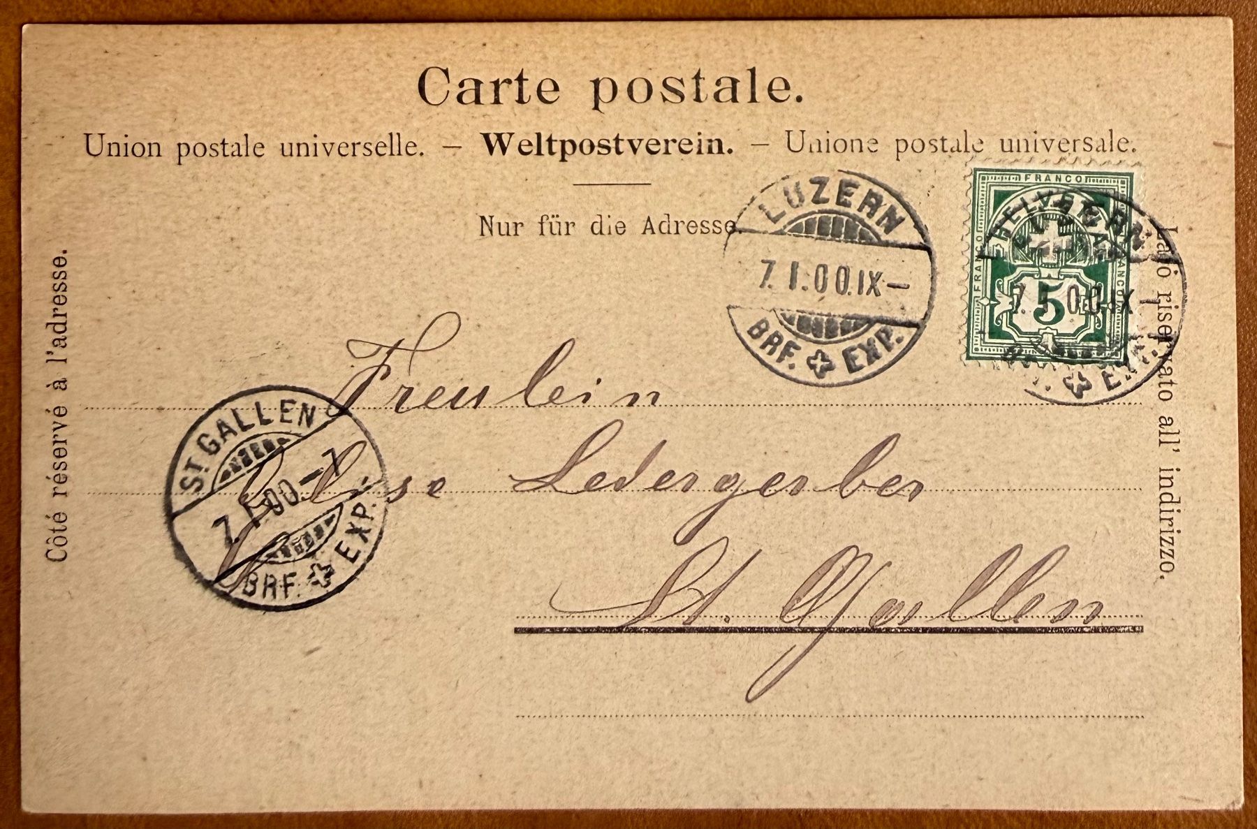 Cartoline postali: Aldorf - Tell - Denkmal - Litho 1900 – Usato da Lutry venduto da Ediego 1