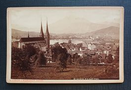 Echtfoto LUZERN MIT PILATUS um 1900 (Gabler Interlaken)