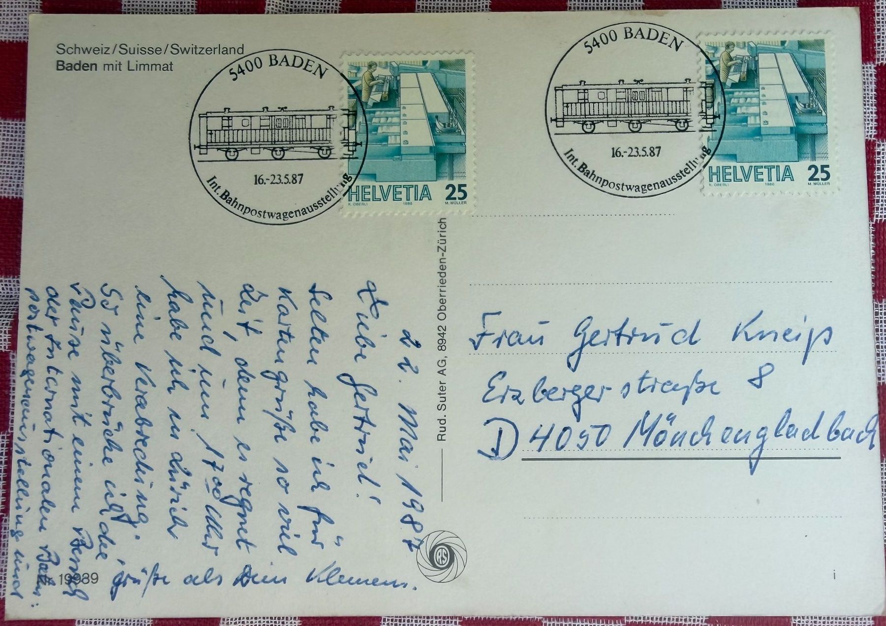 Cartes postales: BADEN - mit Limmat - Ansichtskarte – D'occasion à Tegerfelden par siebenmacky 1