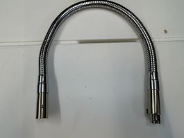 Schwanenhals XLR 3-pol Stecker auf Buchse, ca. 40 cm, Chrom