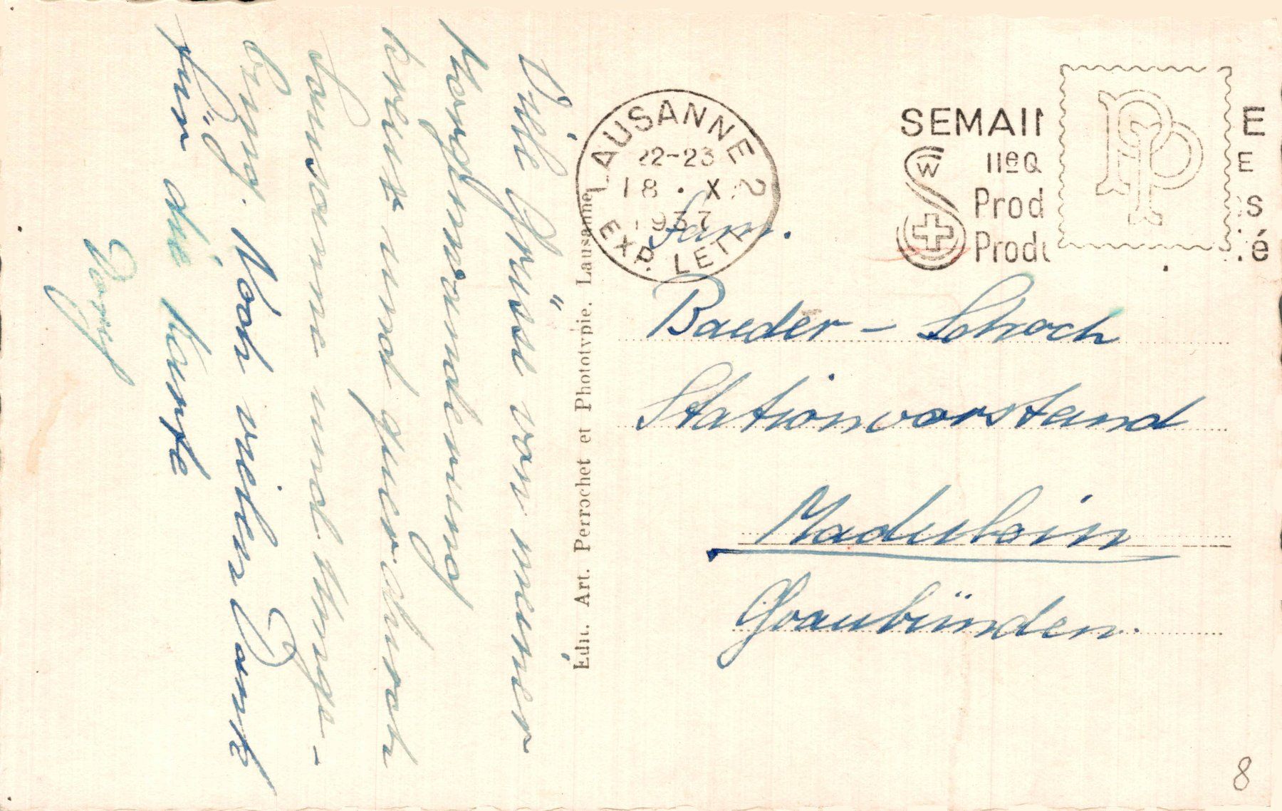 Cartoline postali: Lausanne, vu d'avion – Usato da Bronschhofen venduto da Astore 1