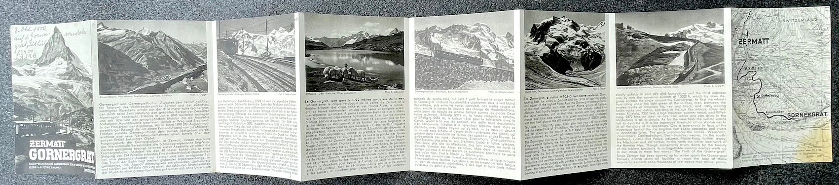 Cartine & Atlanti: Panoramakarte Zermatt - Gornergrat, 1937 – Usato da Burgdorf venduto da Bsb7 2