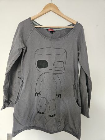 Sweat Nikita gris imprimé robot taille M stylé