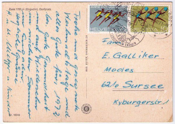 Cartes postales: Zuoz - Dorfplatz – D'occasion à Binningen par Mountainrider 1