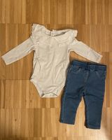 KIABI baby set, body with collar & jeans, 9 months size 74
