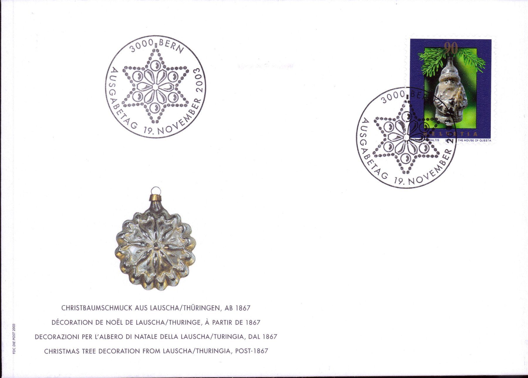 Tutti i francobolli: 2003 FDC Weihnacht   KW 4.80 – Usato da Eggersriet venduto da stamp303