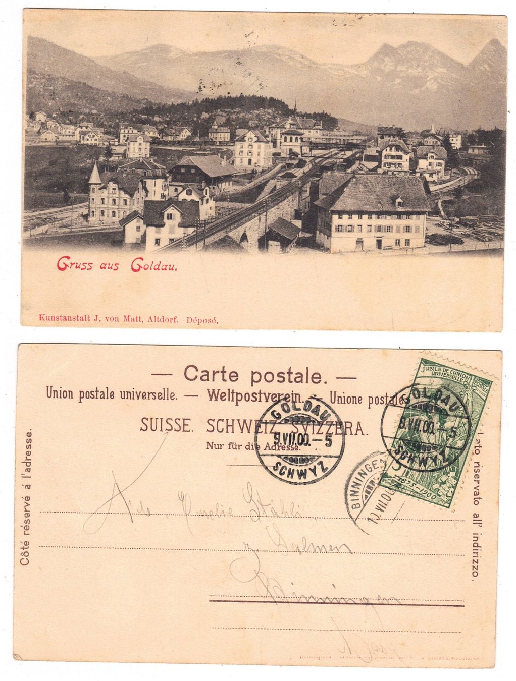 Cartoline postali: Gruss aus Goldau – Usato da La Tour-de-Peilz venduto da amjust
