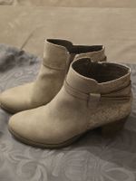 Winter Stiefeletten, Beige, Schlangenmuster, Grösse 37