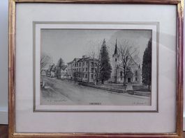 Oberriet SG Original Kreidelithografie signiert gerahmt EA