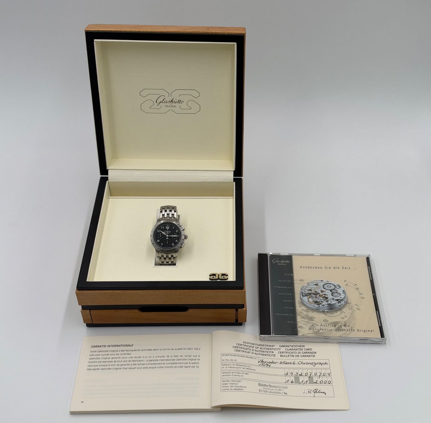 Glashütte Orologi: Glashütte Original Senator Klassik Chronograph Full Set – Usato da Wil SG venduto da rappwatches 1
