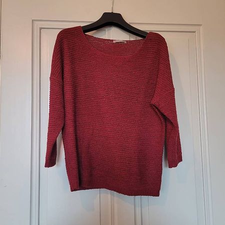 Pullover Grobstrick Strickpullover 3/4 Ärmel in S