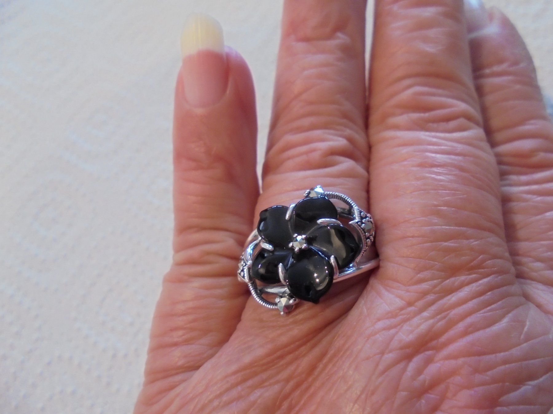 Anelli: Echtschmuck: Onyx-Silberring (56) – Nuovo (secondo la descrizione) da Zuchwil venduto da maumauchi 6