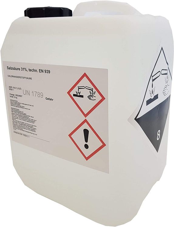 5 lt Salzsäure ca. 31 %, technisch (Neu und originalverpackt) in ...