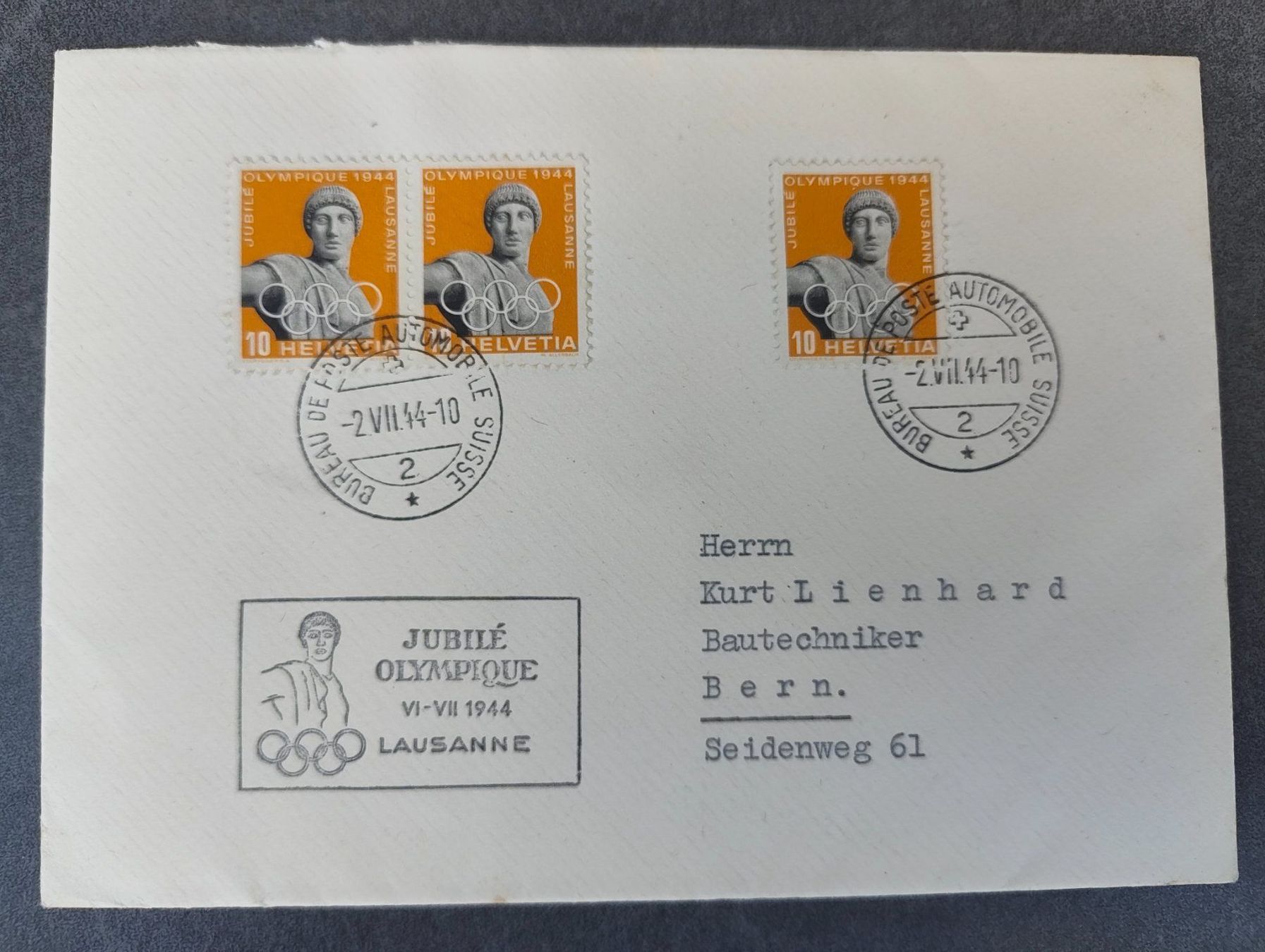 Tutti i francobolli: CH 3 Briefe mit SBK 259 - 261 – Usato da Adliswil venduto da Swiss_Coolio 1